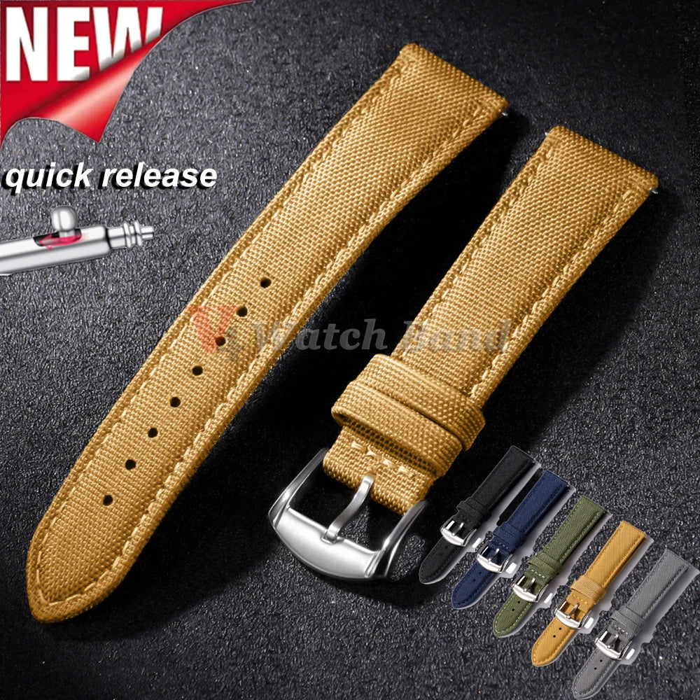 20mm 22mm Nylon Watch Band for Seiko Army Military Canvas Woven Nylon Strap Quick Release Wristband Men's Sport Watch Bands