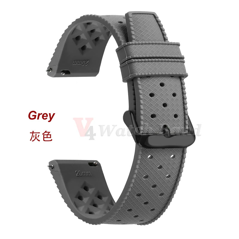 Premium Grade Tropical Rubber Watchband Strap 18mm 20mm 22mm  for Seiko SRP7J1 Watch Bands for Omega for Rolex Diving Waterproof