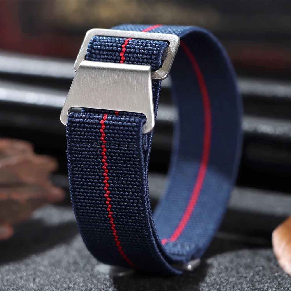 18/20/22mm Nylon Watchband for Seiko Army Military Woven Elastic Strap for French Troops Parachute Bag Universal Men Sport Band