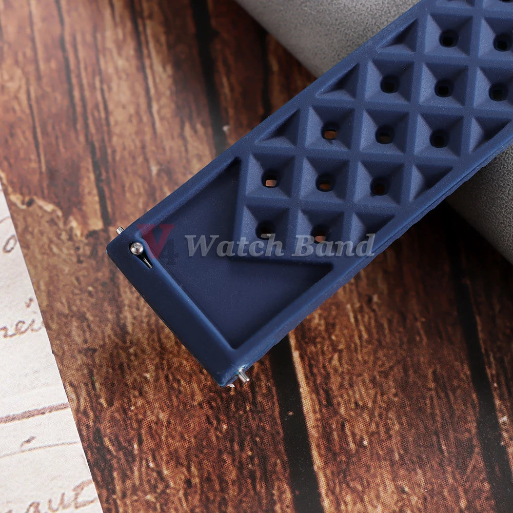 Premium Grade Tropical Rubber Watch Strap 20mm 22mm for Seiko SRP7J1 Watch Bands Diving Waterproof Strap Flat Universal Bands