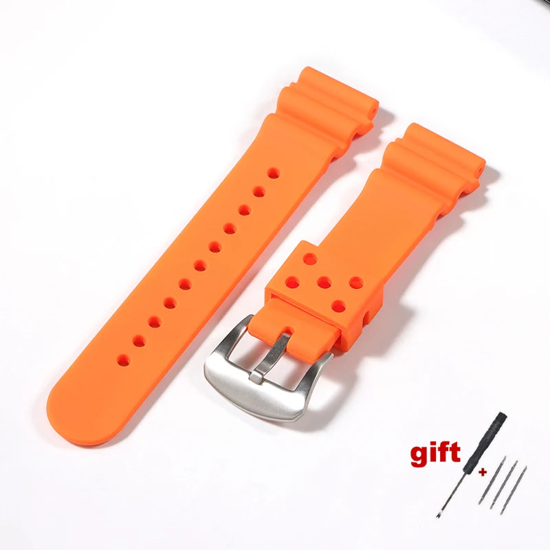 20mm 22mm Watch Band for Seiko Prospex SRP777J1 Waterproof Diving Silicone Bracelet for Seiko No.5 SKX007 SKX009 Sports Strap