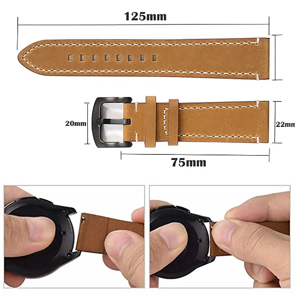 Watchband 18mm 19mm 20mm 21mm 22mm 24mm Wrist Belt for Huawei 42mm 46mm Black Yellow Brown Strap for Samsung Galaxy