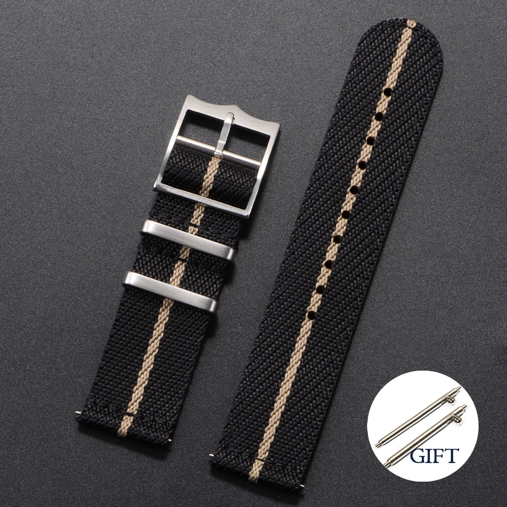 20 22mm Nylon Strap for Tudor for Omega Watch Band Woven Canvas Fabric Band for Seiko Men Military Sport Quick Release Bracelet