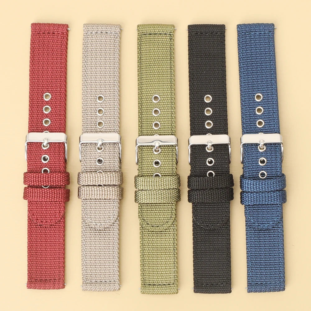Quick Release Nylon Watch Band 18mm 20mm 22mm Replacement Strap Men Women Bracelet for Samsung Watch 6/5/4/3 for Huawei