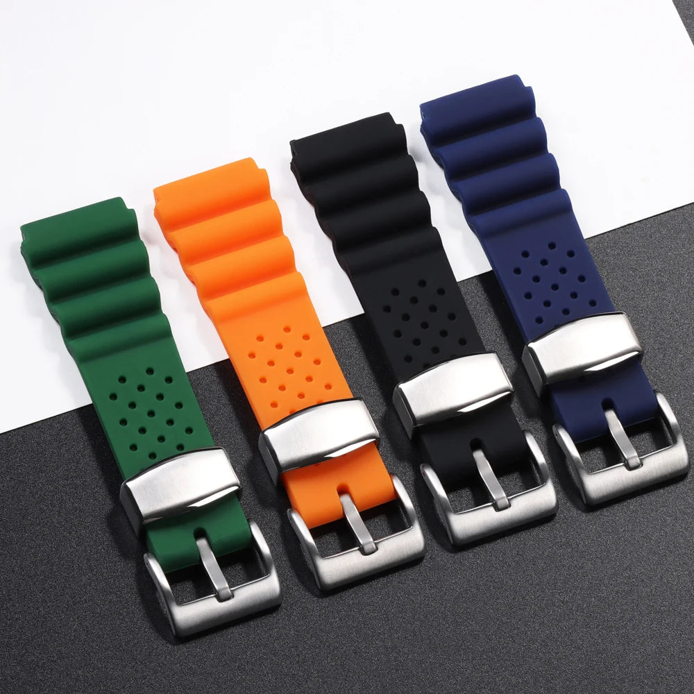 22mm Silicone Strap for Seiko MARINE MASTER SKX007 SRP777J1 Waterproof Wrist Band for CITIZEN Diving Sport Bracelet Watchband