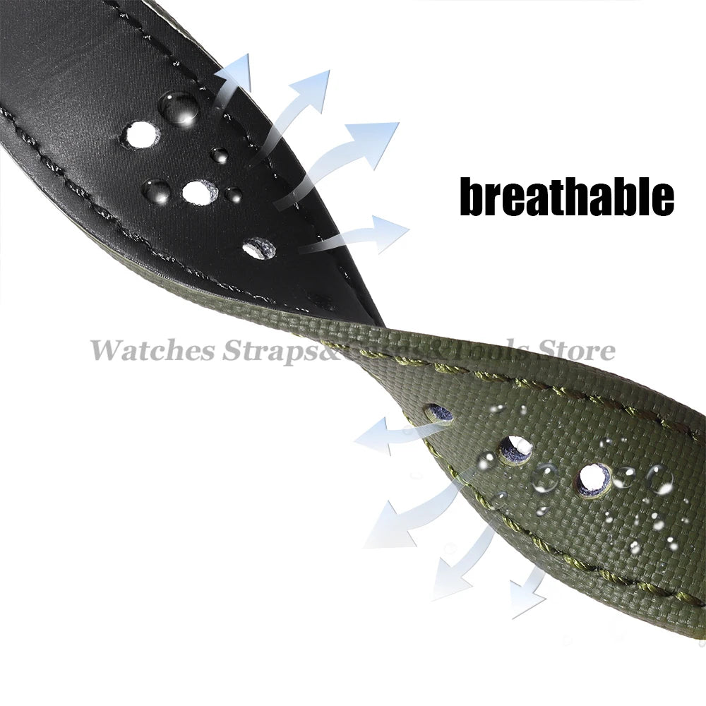 Sailcloth Nylon Watch Band 18mm 20mm 22mm for Huawei Watch Gt4 46mm Waterproof Fabric Watch Strap for Seiko Quick Release Belts