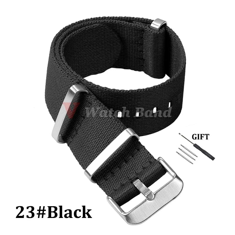 Nylon Strap for Omega Seamaster 007 20mm 22mm Soft Nylon Bracelet for Seiko Wristband Military Watchband for Samsung Watch 3/4/5