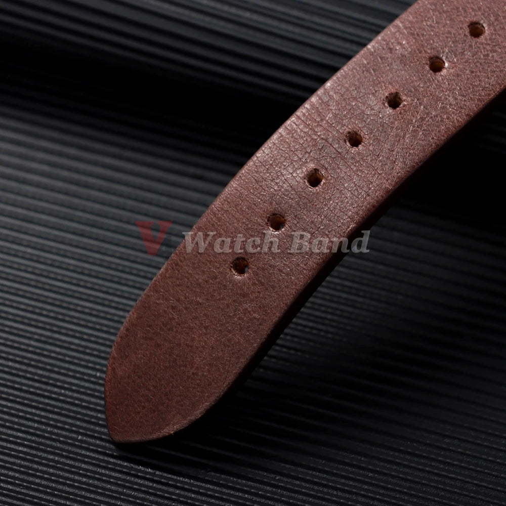 Genuine Cowhide Leather Watch Strap 20mm 22mm for Samsung Galaxy Watch 7/6/5/4 Vintage Brown Watchband Quick Release Bracelets