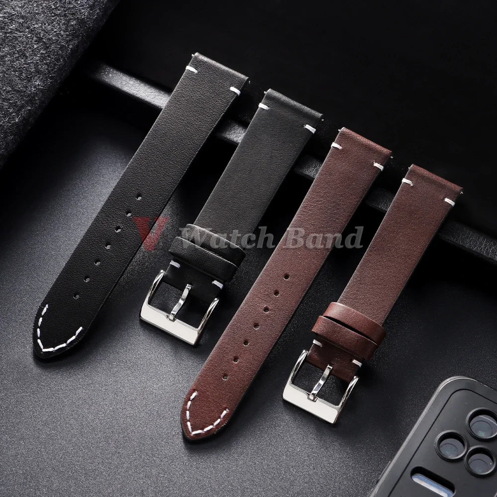 12/14/16/18/20/22/24mm Genuine Cowhide Strap for Seiko Watch Band for Omega for Panerai Bracelets 20mm 22mm 24mm Wristbelt Bands