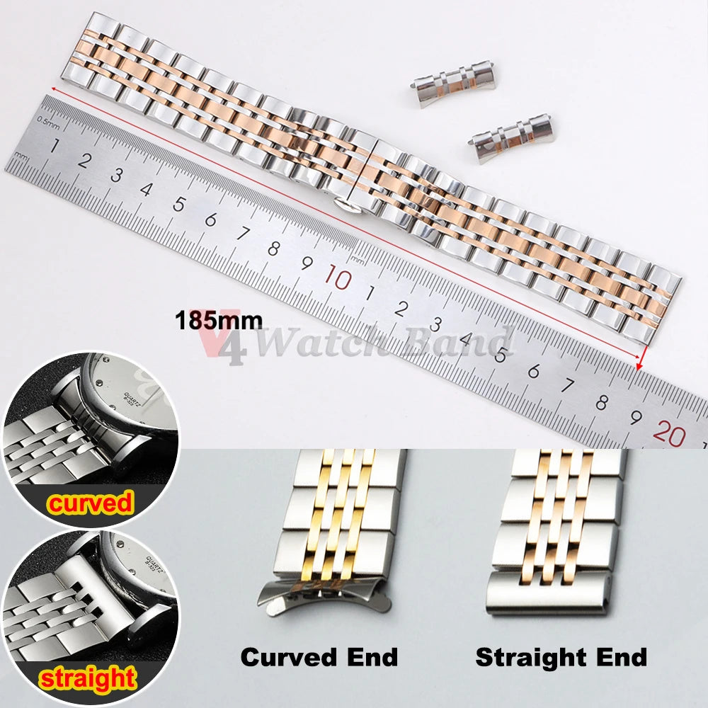 16/18/19/20/21/22/24mm Solid Stainless Steel Watch Band for TISSOT Butterfly Buckle 304L Metal Wrist Strap for Omega for Seiko