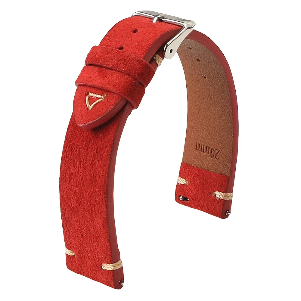 Suede Leather Strap for Seiko Watch Band Vintage Bracelaet Handmade Stitching Wristband 18mm 19mm 20mm 21mm 22mm 24mm Wristbelt