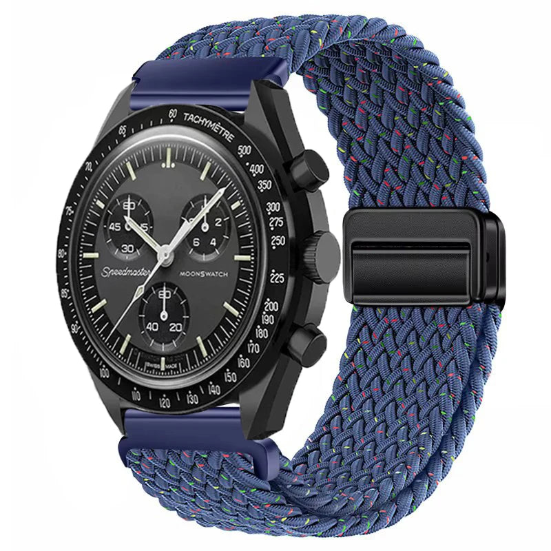 Nylon Loop Strap For Omega X Joint MoonSwatch Magnetic Weave Bracelet 20mm For Amazfit Active 2 GTR 42mm Samsung Gear S2 Classic