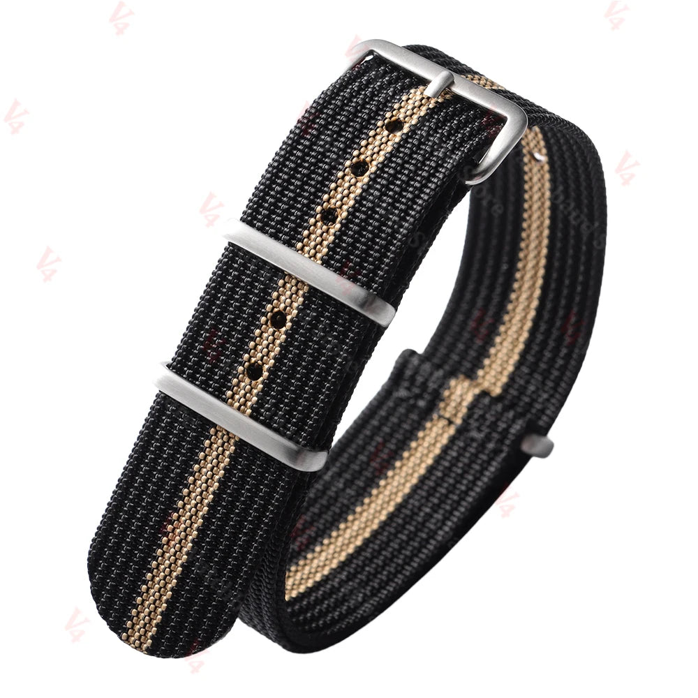 19mm 18mm 20mm 22mm Ribbed Nylon Watch Strap for Swatch for Omega for Rolex for Seiko for Moonswatch Army Military Watch Band