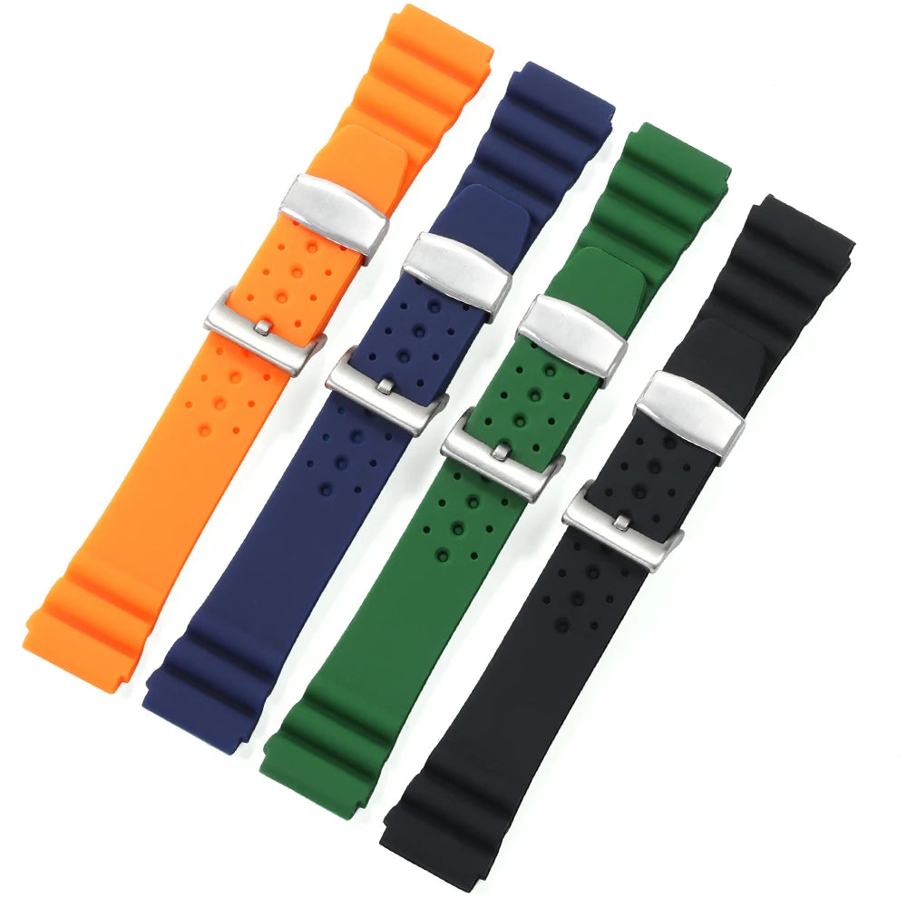 22mm Silicone Strap for Seiko MARINE MASTER SKX007 SRP777J1 Waterproof Wrist Band for CITIZEN Diving Sport Bracelet Watchband