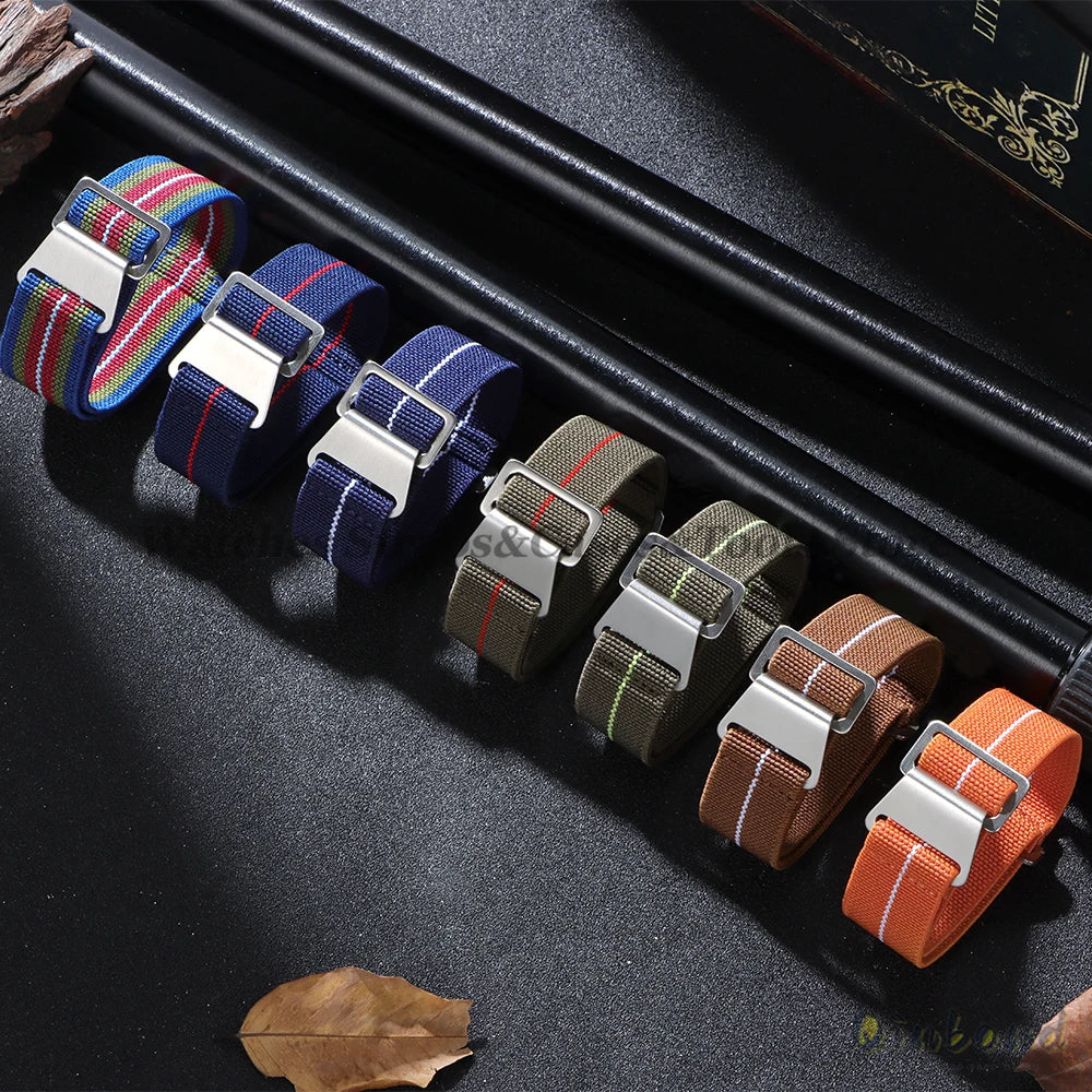 Elastic Nylon Watch Band for Seiko for Omega Sports Bracelets 18mm 20mm 22mm for Huawei Watch GT5/GT4/GT3 Parachute Watch Straps