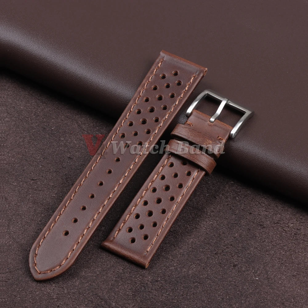 Cowhide Breathable Watch Band for Tag Heuer for Citizen for Seiko 22mm 20mm 18mm Genuine Leather Strap for Omega Men's Watchband