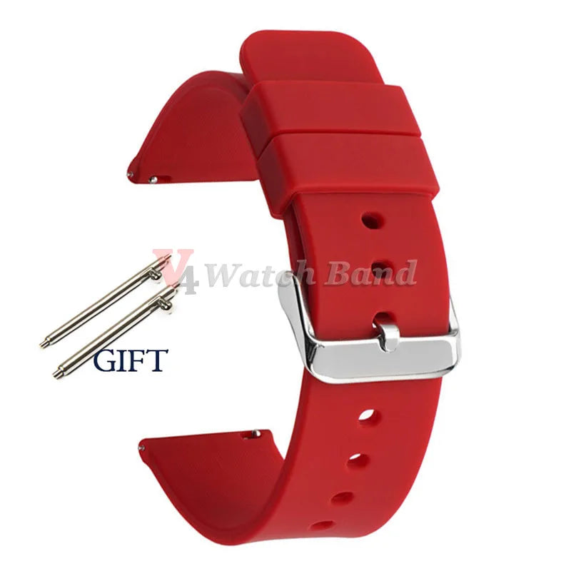 Universal Watch Straps 20mm 22mm 24mm 14mm 16mm 18mm Quick Release Silicone Band for Samsung for Huawei Women&Men Accessories
