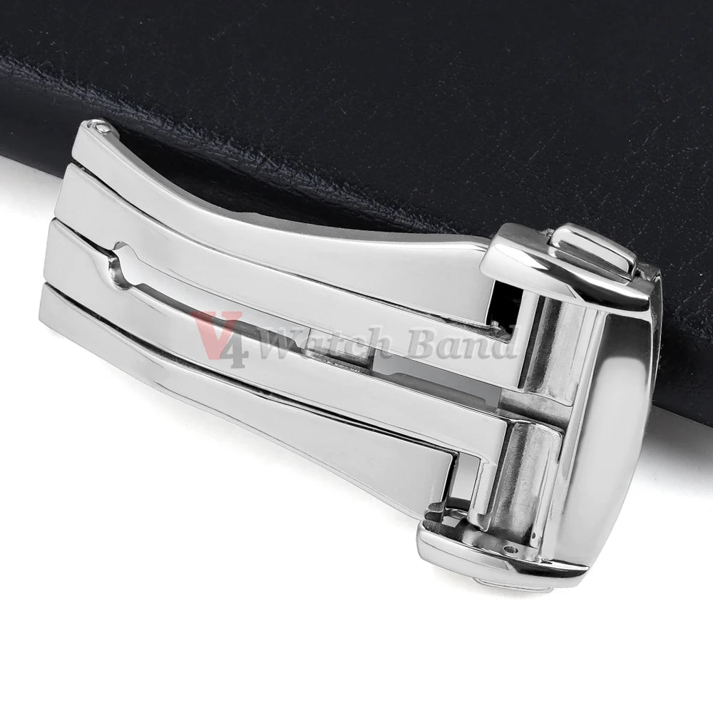 Watch Buckle for Omega 16mm 18mm 20mm Stainless Steel Deployment Clasp for Nylon Rubber Watch Band Folding Butterfly Button