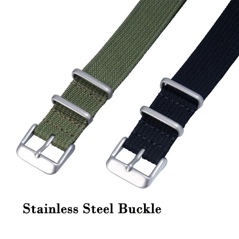 20mm 22mm Nylon Watchband for Seiko Military Braid Ribbed Men Sport Bracelet for Huawei Gt2/3 Strap for Samsung Galaxy Watch 3/4