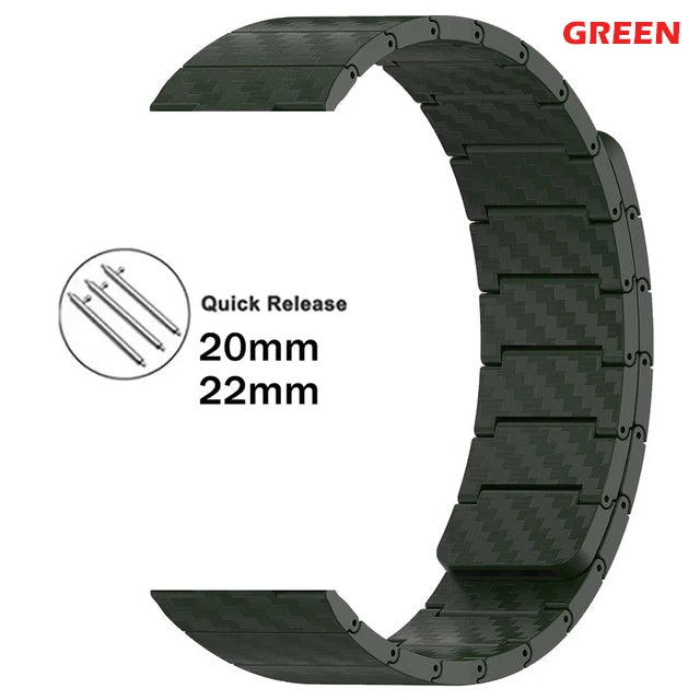 20mm 22mm Watch Strap for Samsung Galaxy Watch7 6 5 4 3 Classic 47mm 43mm Pro 45mm 40mm 44mm Magnetic Carbon Fiber Bracelet Band