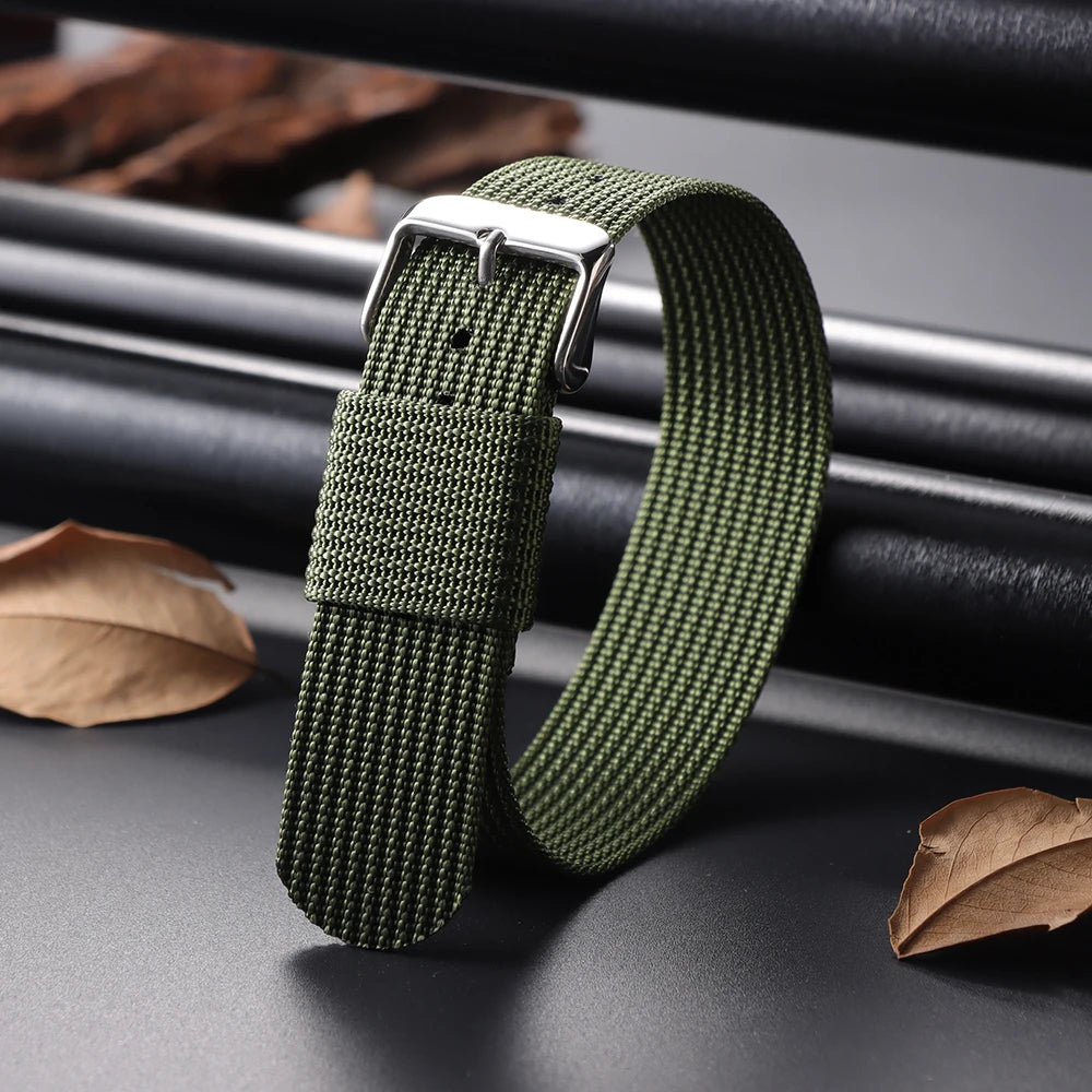 For Army Military Watch Band 18mm 20mm 22mm Ribbed Nylon Watch Strap for Swatch for Omega for Rolex for Seiko for Moonswatch