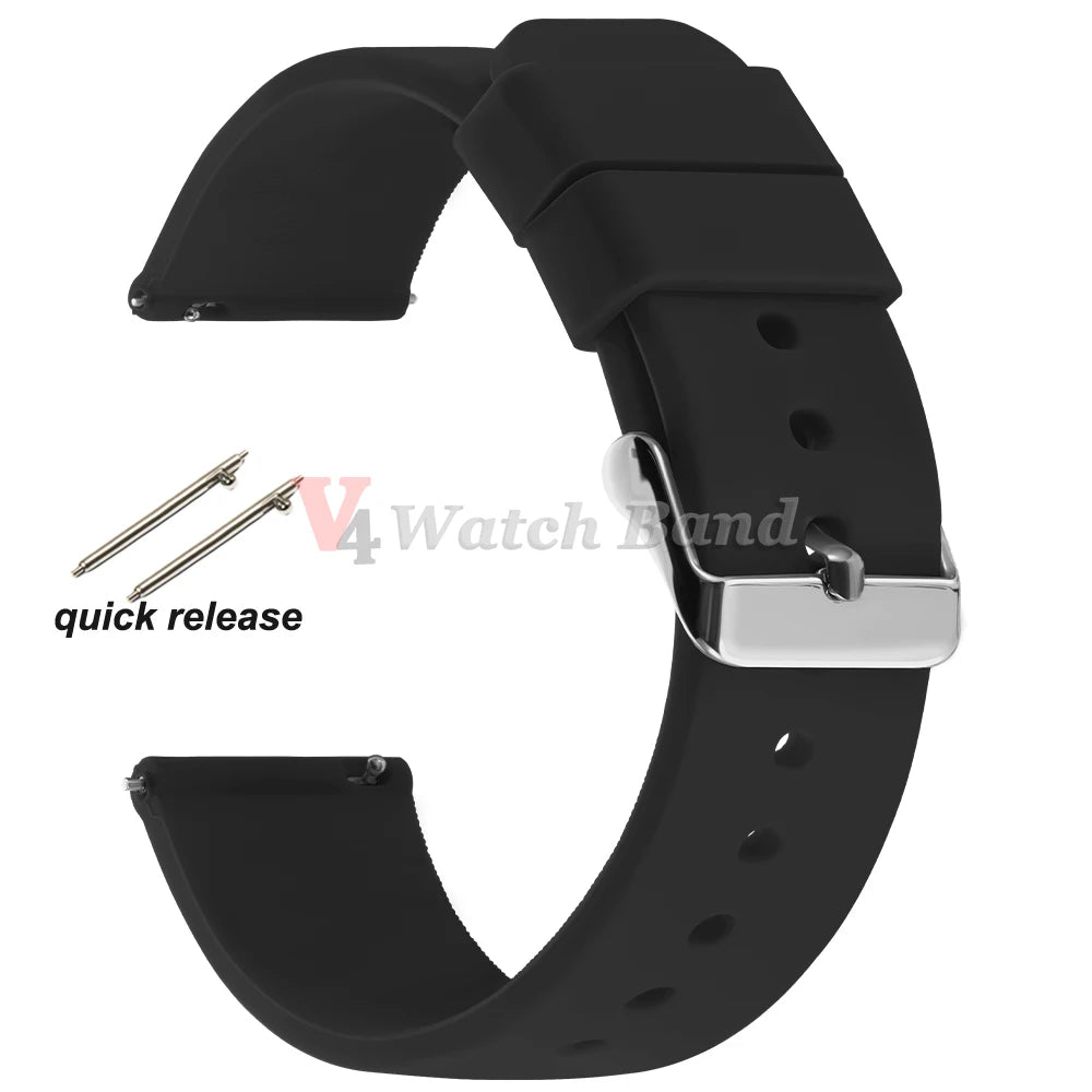 Silicone Watch Band Rubber Wrist Straps 18mm 20mm 22mm 24mm Watch Strap for Galaxy Replace Bands for Oris for Seiko for Citizen
