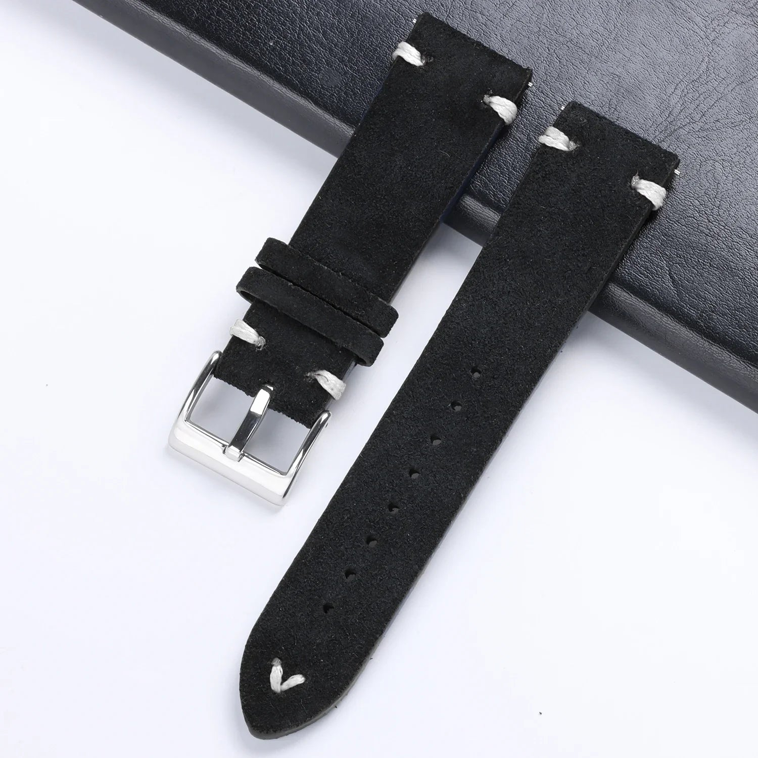 Suede Genuine Leather Watchband for Seiko Quick Release Watchband Accessories Vintage Handmade  High Quality  Strap 18 20mm 22mm