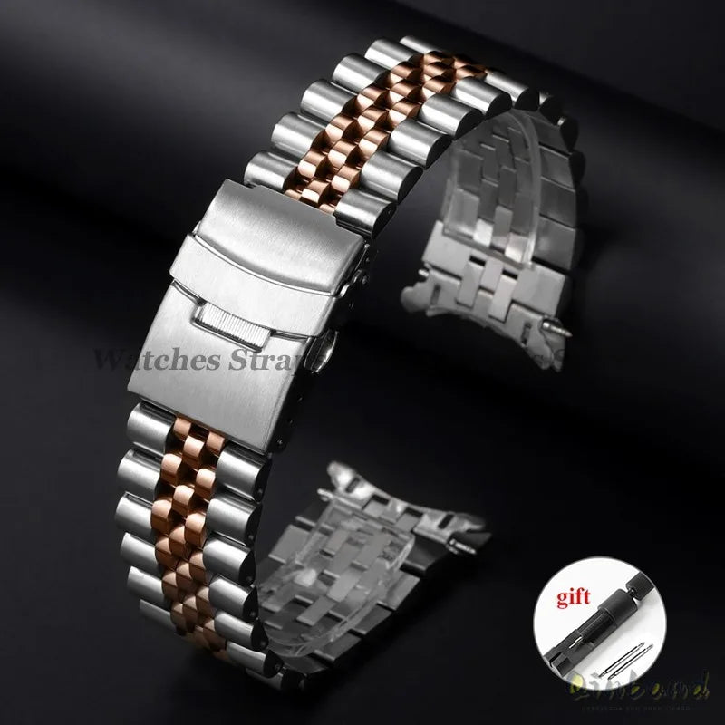 316L Stainless Steel Watch Band for Seiko for Jubilee Watch Curved End Strap 18/19/20/21/22/24/26mm Luxury Bracelets Accessories