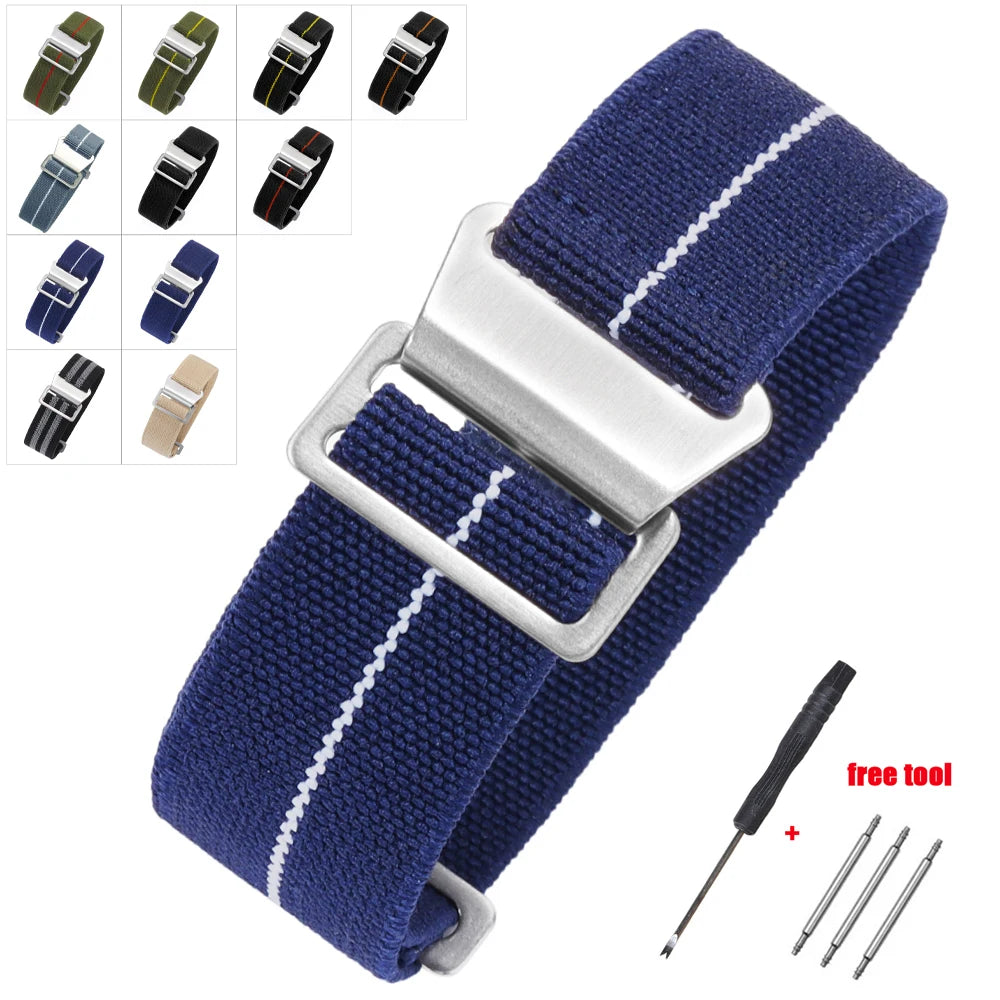 Elastic Nylon Band for Seiko for Rolex for Water Ghost for Tudor for Omega Watchband Sport Bracelet  20mm 22mm Parachute Strap