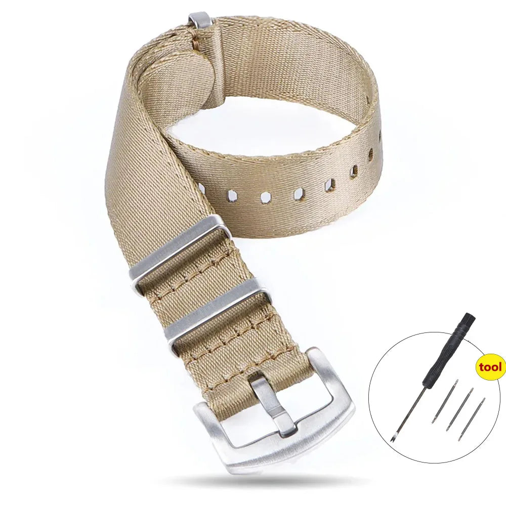 High Density Nylon Strap for Omega Seamaster 007 20mm 22mm Soft Nylon Bracelet for Seiko Military Watchband for Samsung Galaxy