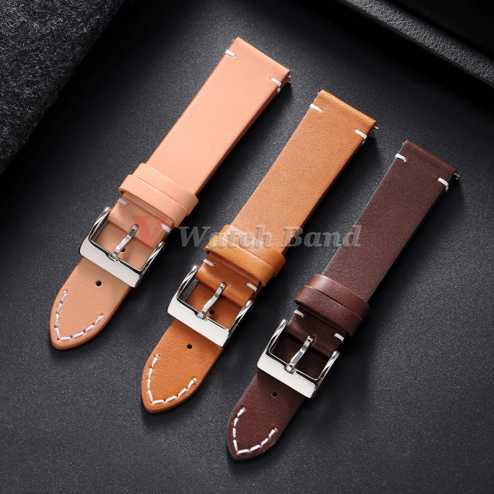 12/14/16/18/20/22/24mm Genuine Cowhide Strap for Seiko Watch Band for Omega for Panerai Bracelets 20mm 22mm 24mm Wristbelt Bands