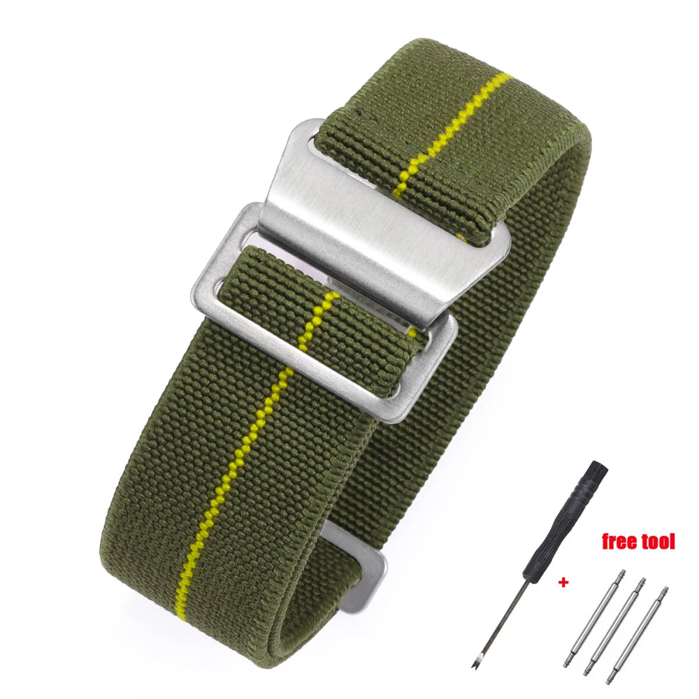 Elastic Nylon Band for Seiko for Rolex for Water Ghost for Tudor for Omega Watchband Sport Bracelet  20mm 22mm Parachute Strap
