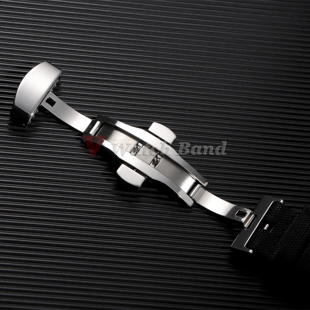 Sailcloth Watch Strap 20mm 22mm Nylon Bracelet for Omega for Seiko Business Men Women Butterfly Buckle Quick Release Watchband