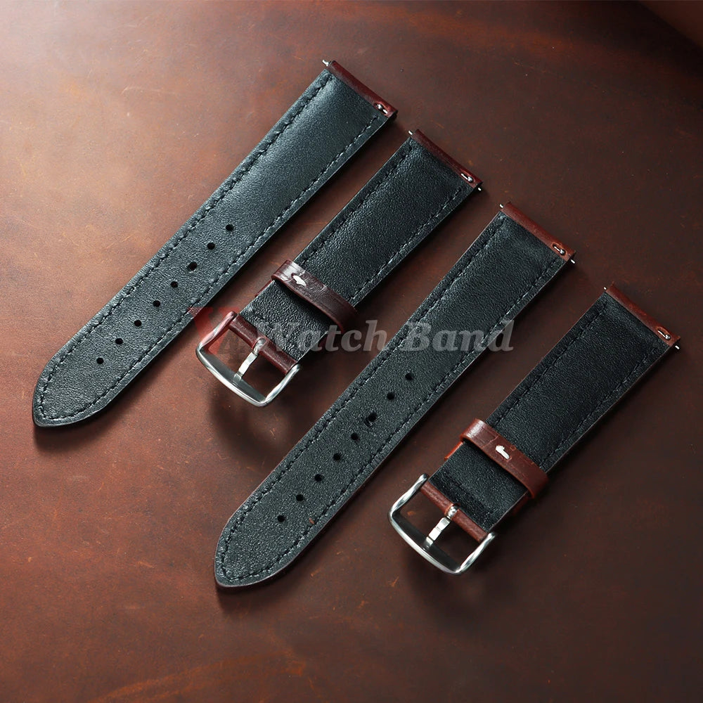 Retro Oil Wax Genuine Leather Watchband Quick Release Calfskin Strap for Seiko 18 20 22mm Wristband for Rolex Watch Accessories