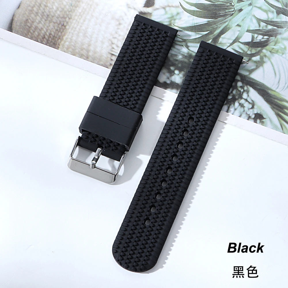 18mm 20mm 22mm 24mm Silicone Watch Band Quick Release Soft Rubber Strap for Seiko Bracelet for Rolex Sport Replacement Wristband