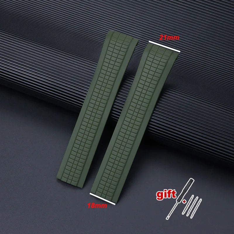 21mm Watch Strap for Patek Philippe Aquanaut Series 5164/5167 Waterproof Anti-Dust Rubber Watchband Silicone Bracelet