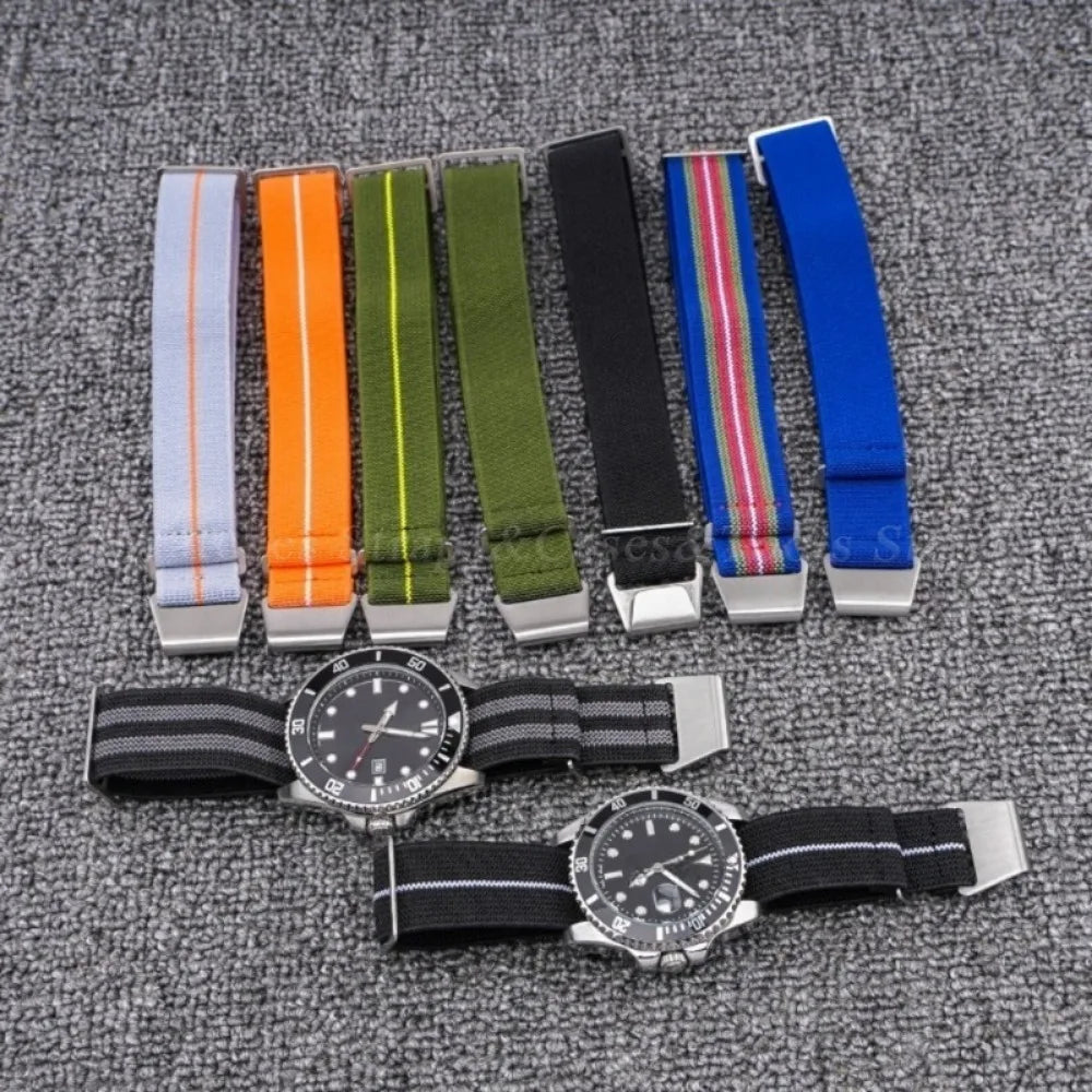 18mm 20mm 22mm Parachute Elastic Nylon Watch Strap for Omega Men Outdoors Sport Army Military Wrist Strap Bracelet Accessories