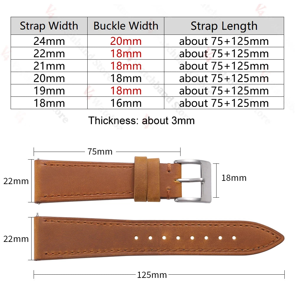 19mm 21mm Genuine Cowhide Leather Watchband for Omega Business Belt for Seiko 18mm 20mm 22mm 24mm Dark Brown Green Watch Straps