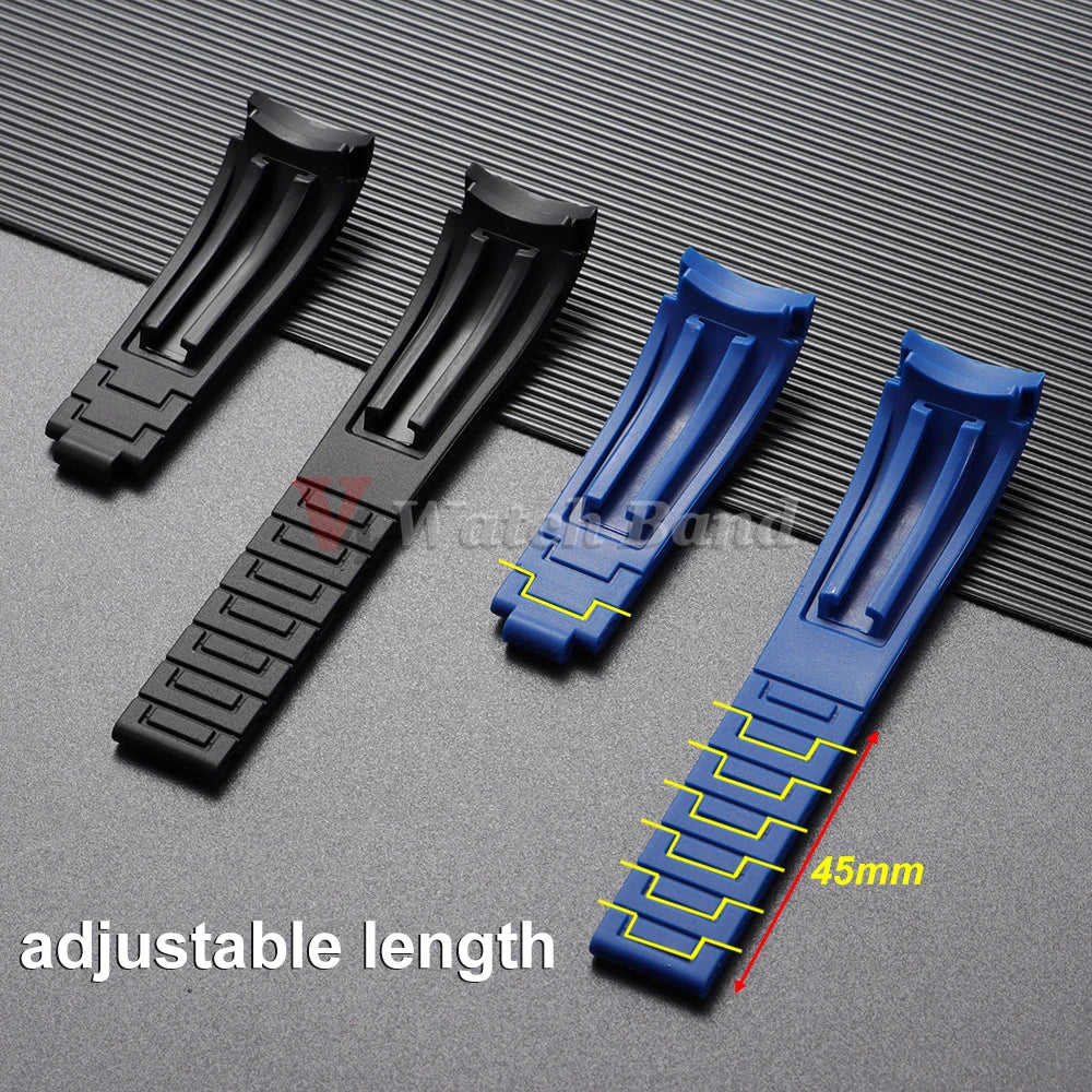 Arc Rubber Watchband 20 21mm 22mm for Rolex Daytona Yacht-Master Ultra Flexible Comfortable Silicone Curved Strap for Rolex 20mm