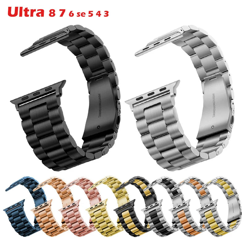 Metal Strap For Apple Watch Band 49mm 45mm 41mm 46mm 44mm Stainless Steel Correa Bracelet belt iwatch 42mm series 7 6 SE 8 Ultra