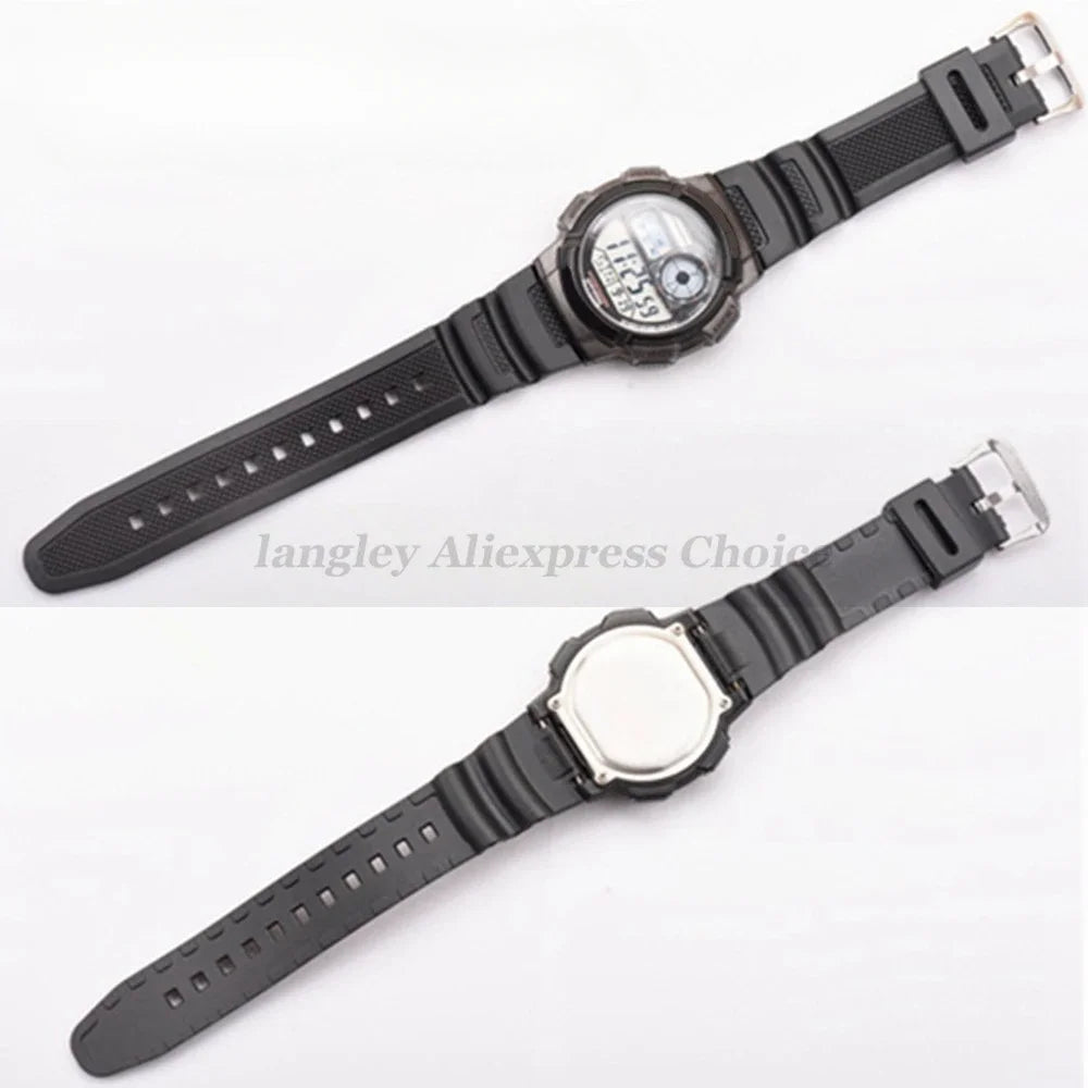 18mm Silicone Watch Strap for Casio AE1200 SGW300/400 MRW200 W218H AE1000/1300 W219 AQ-S810W Replacement Rubber Belt Wristband