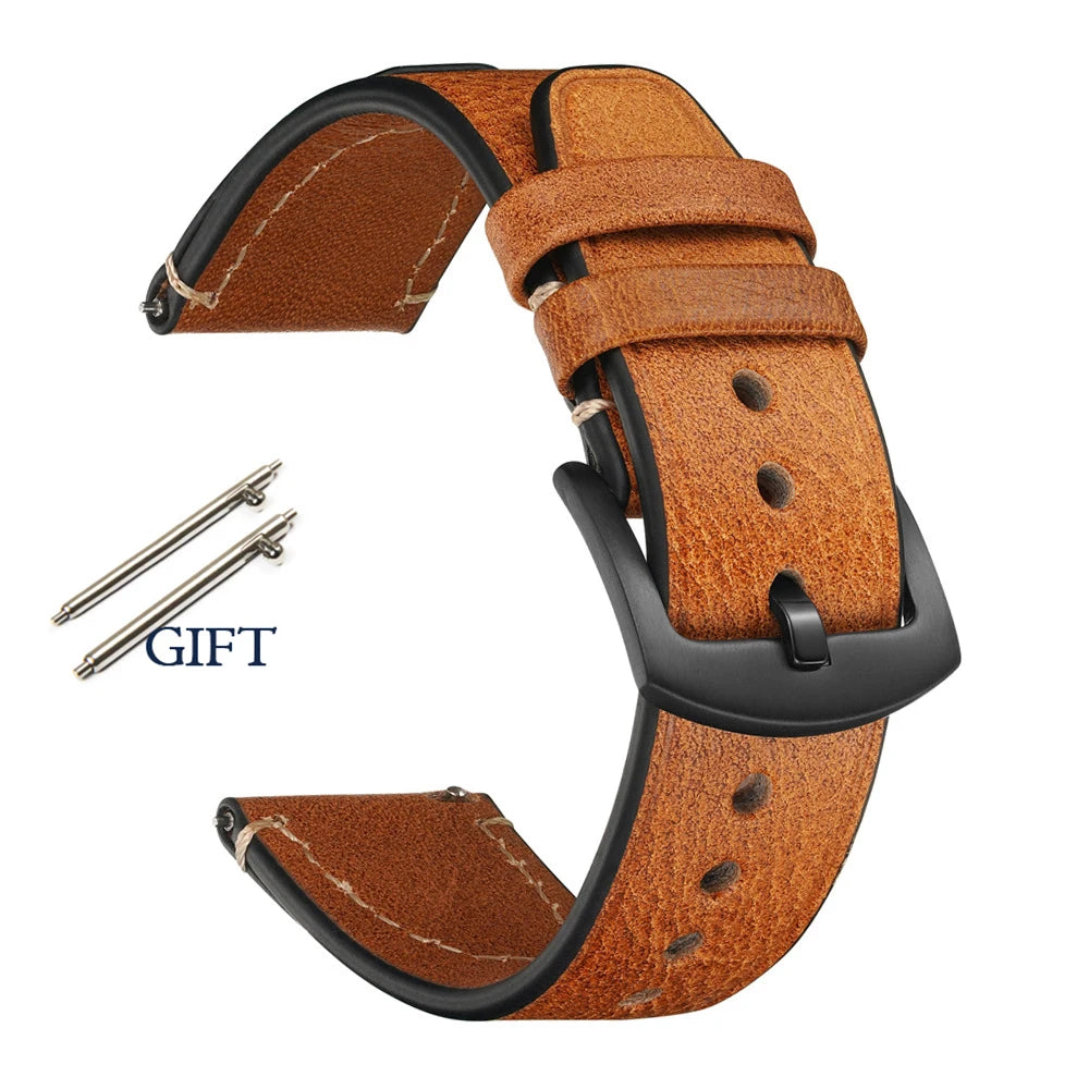 Retro Genuine Leather Watchband for Seiko Snxs79 Watch Straps Men Women for Rolex Oyster 18mm 20mm 22mmWrist Belt Bracelet