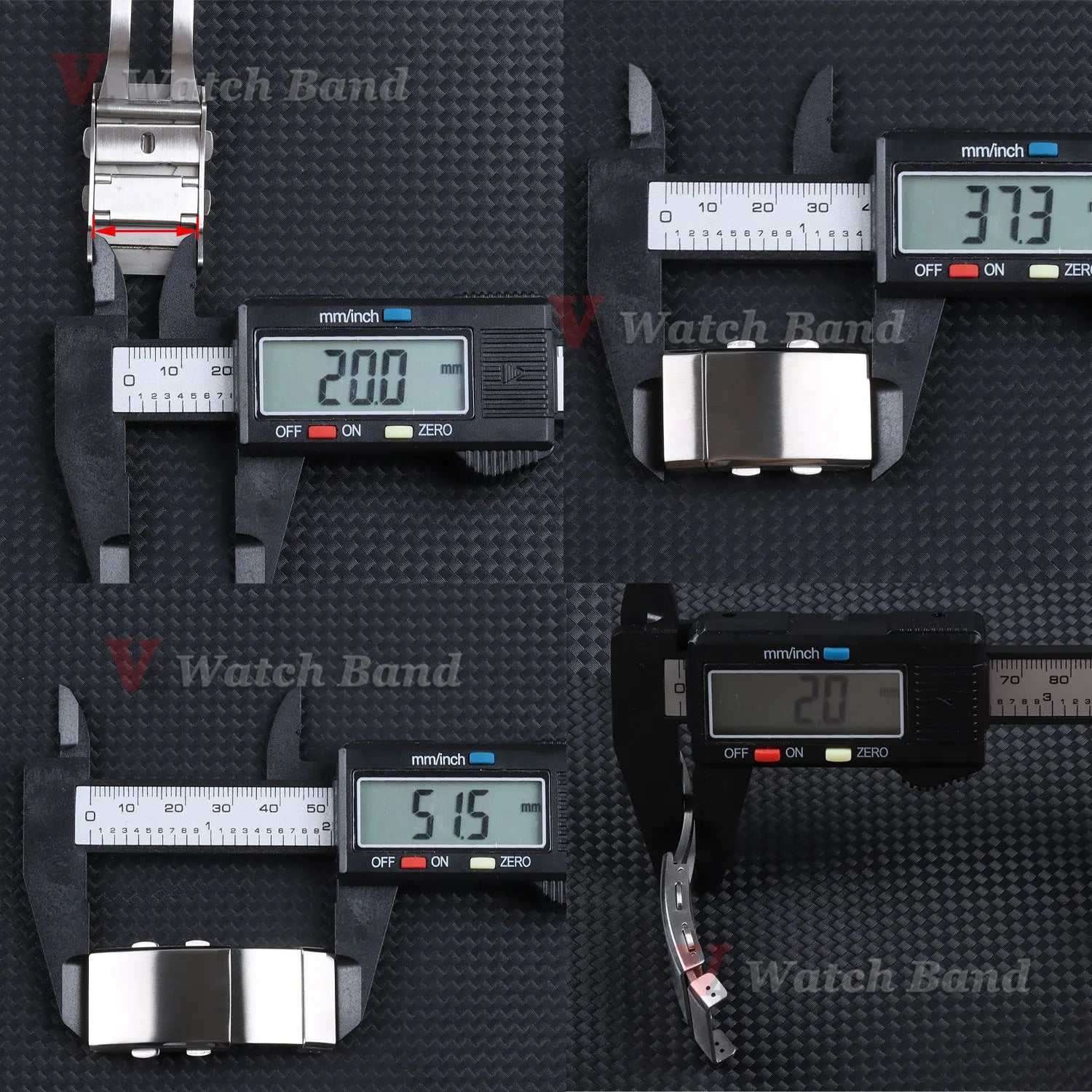 20/22mm Stainless Steel Watch Clasp 18mm  Brushed Extendable Adjustable Double Push Button Folding Safety Watch Buckle Accessory