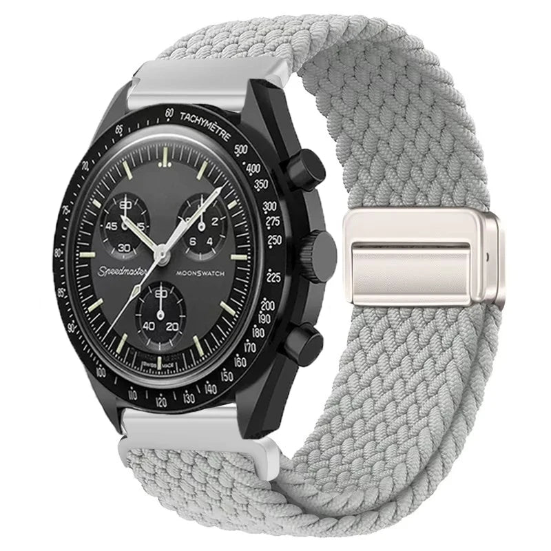 Nylon Loop Strap For Omega X Joint MoonSwatch Magnetic Weave Bracelet 20mm For Amazfit Active 2 GTR 42mm Samsung Gear S2 Classic