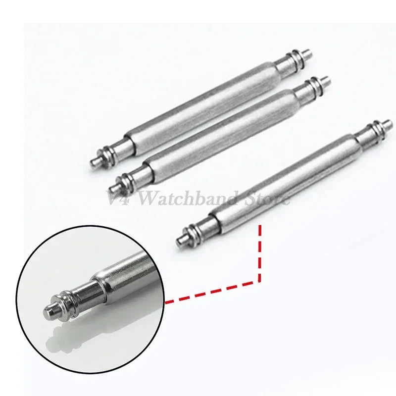 20pcs Watch Band Spring Pins 1.5mm 1.8mm 2.0mm Thickness Metal Spring Bars 16/18/20/22/24/26mm Strap Link Pins Watch Repair Tool