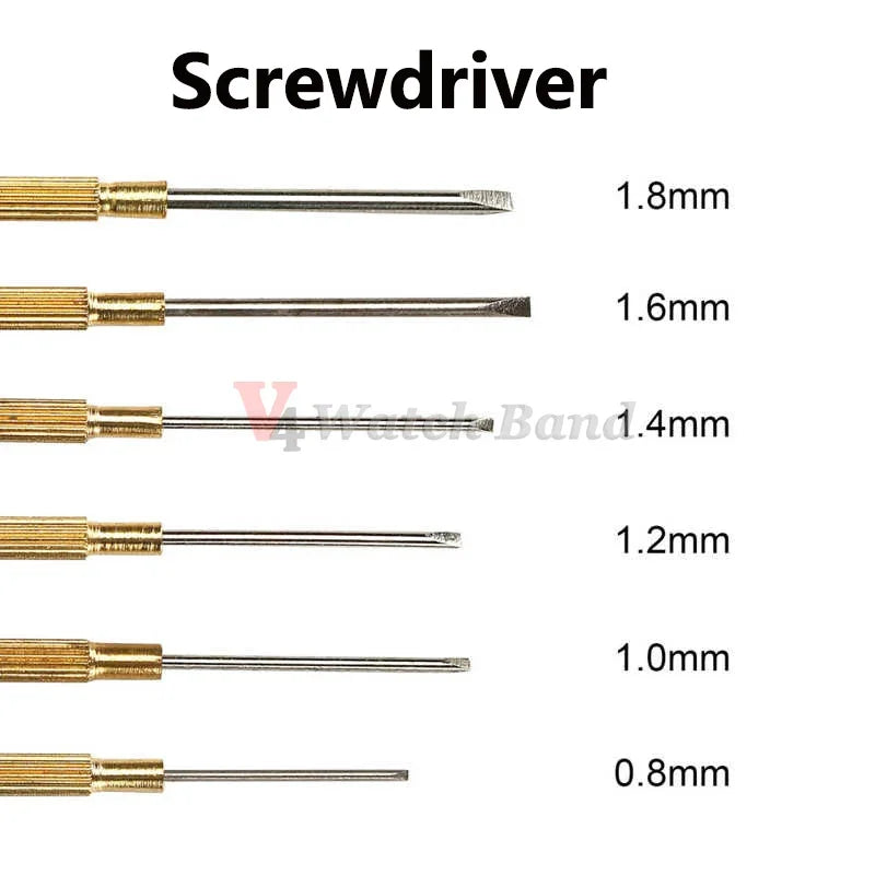 Metal Slotted Screwdriver for Rolex Watch Band Repair Tools 0.8 1.0 1.2 1.4 1.6 1.8mm Removal Install Screws Rod for Watchmaker