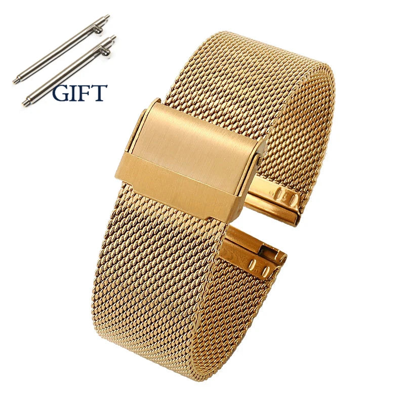 0.6 Mesh Milanese Watch Band for DW 18mm 19mm 20mm 21mm 22mm 24mm Straps for Omega for Seiko Quick Release Steel Adjust Bracelet