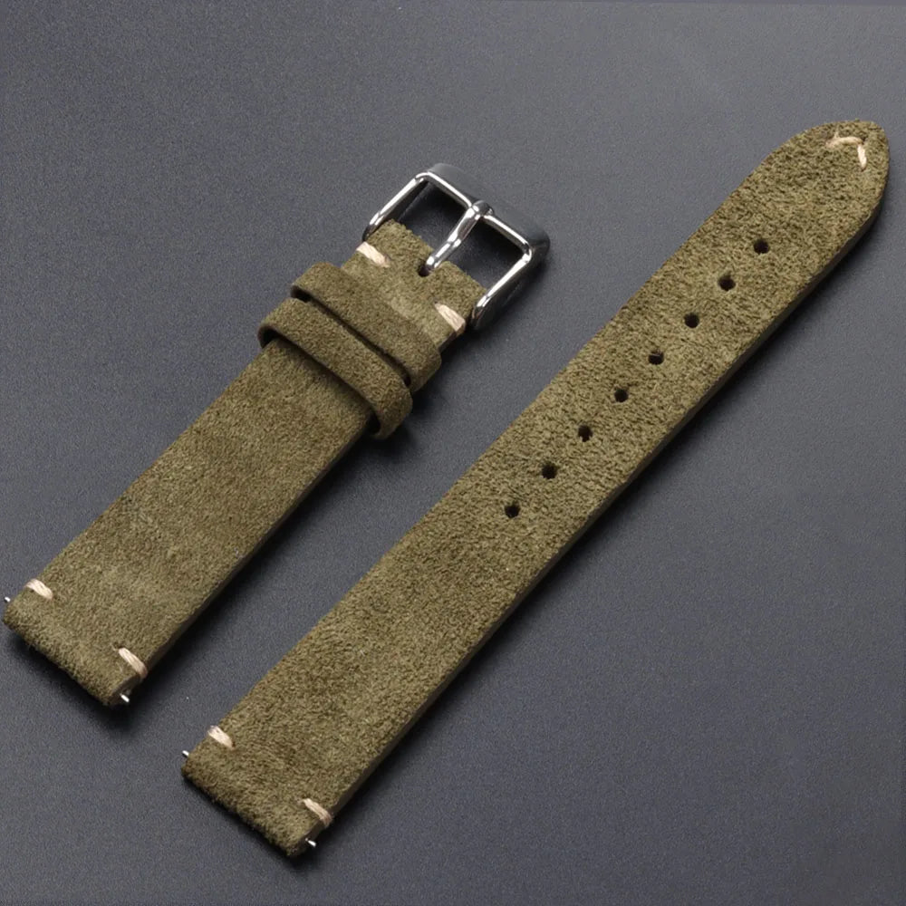 Quick Release Soft Suede Watch Strap for Seiko 18/20/22mm for Huawei Watch Gt3/Gt4 Bracelet 14/16mm Women Men Calfskin Wristband