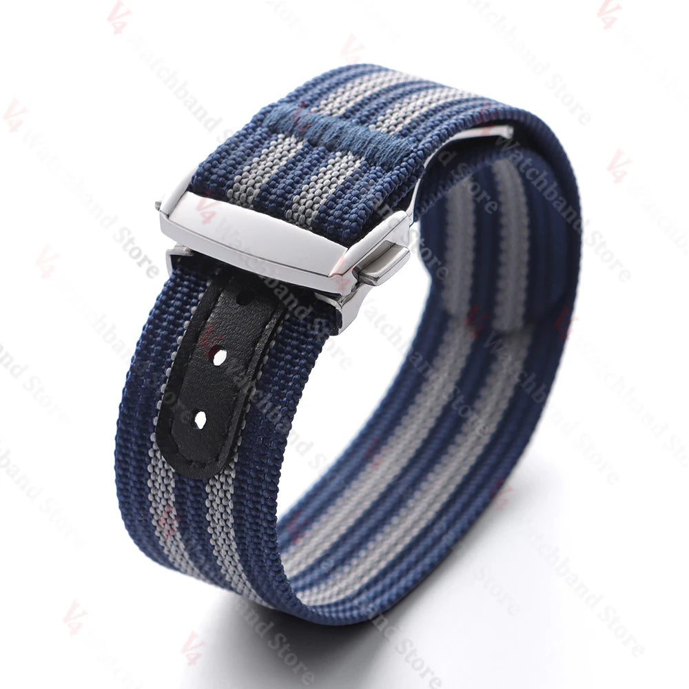 Black Gold Buckle Watch Band 20mm Men's Army Sports Breathable Braided Nylon Strap for Seiko Fabric Bracelet Wristbelt for Omega
