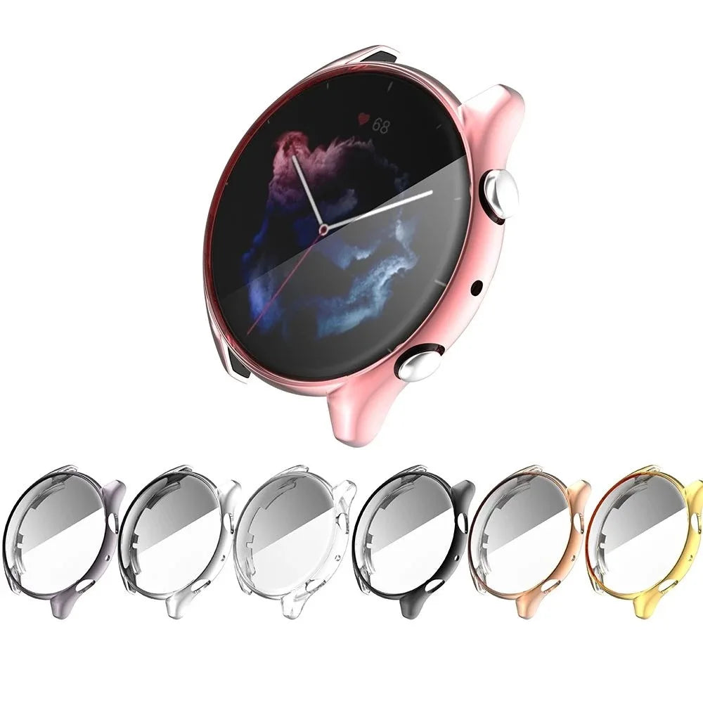 2 in 1 Case & Band For Amazfit GTR3 GTR 3 Pro Stainless Steel Strap Clear Protective Cover Bumper Set Smart Watch Accessories